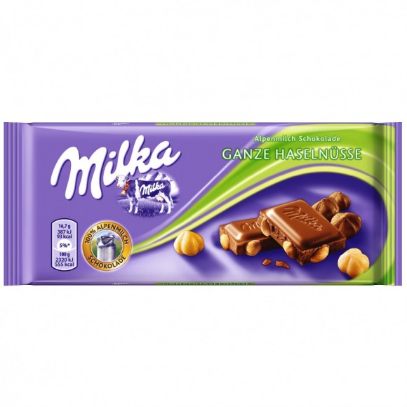 Шоколад Milka Whole Hazelnut Chocolate 100г