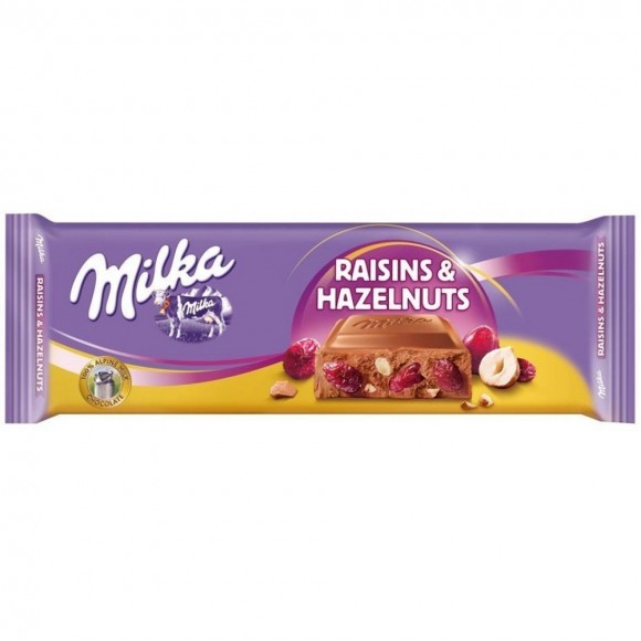 Шоколад Milka Raisins&Hazelnuts 300г