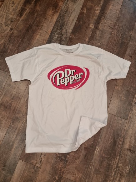 Футболка Dr.Pepper белая 100% хлопок размер М