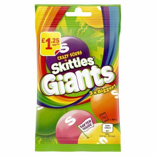 Драже Skittles Giants Fruit Sour 116г