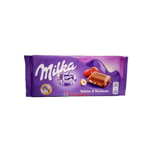 Шоколад Milka Raisins&Hazelnuts Chocolate 100г
